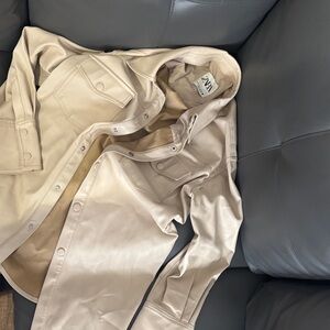 Zara Women's Beige Leather Jacket